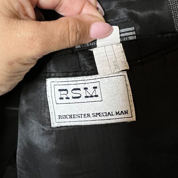 Vintage Burberrys Wool Blazer Men’s 46R | Gray Check Classic Fit Jacket - Picture 12 of 14